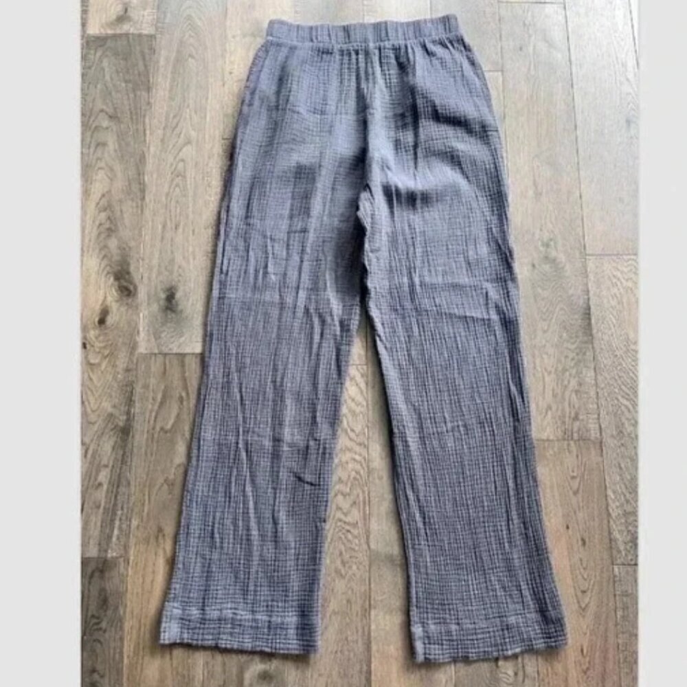 Faherty Dream Gauze Wide Leg Pant Size S Washed Black Gray Organic Cotton Lounge - Picture 4 of 7